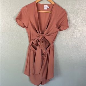 Princess Polly Rust Tie-Front Romper